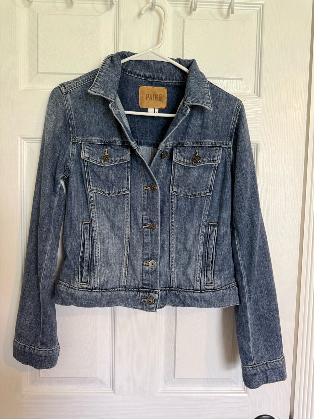 PAIGE Light Blue Denim Trucker Jacket